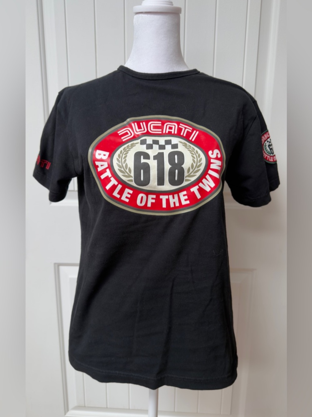 Vintage Ducati Battle of the Twins Tee Black Womens Size Large Racing Moto